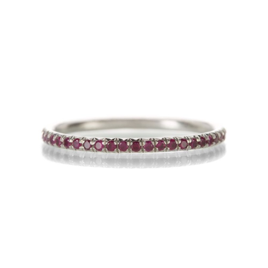 Rings Annie Fensterstock | Superthin Ruby Glitter Band