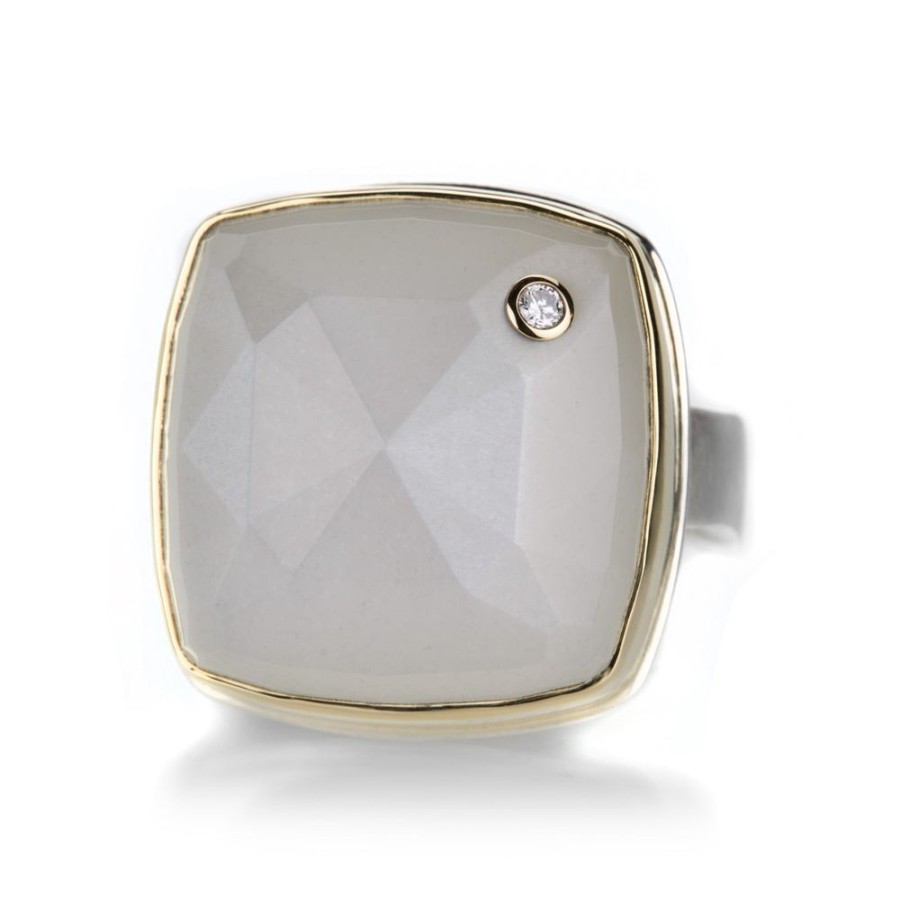 Rings Jamie Joseph | Square Rose Cut White Moonstone Ring