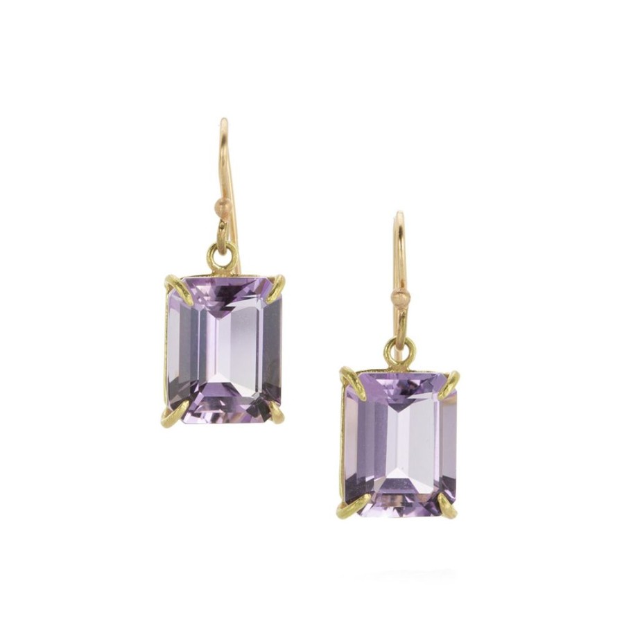 Earrings Rosanne Pugliese | Emerald Cut Lavendar Amethyst Earrings