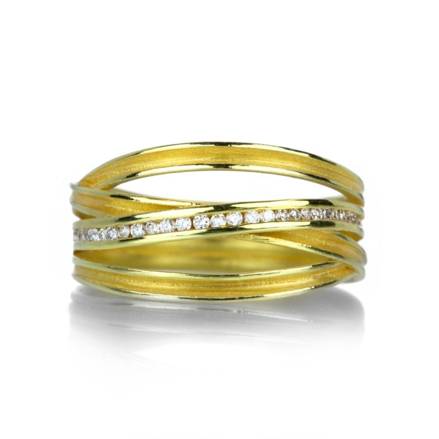 Rings Barbara Heinrich | Four Ribbon Ring With Channel Set Diamonds