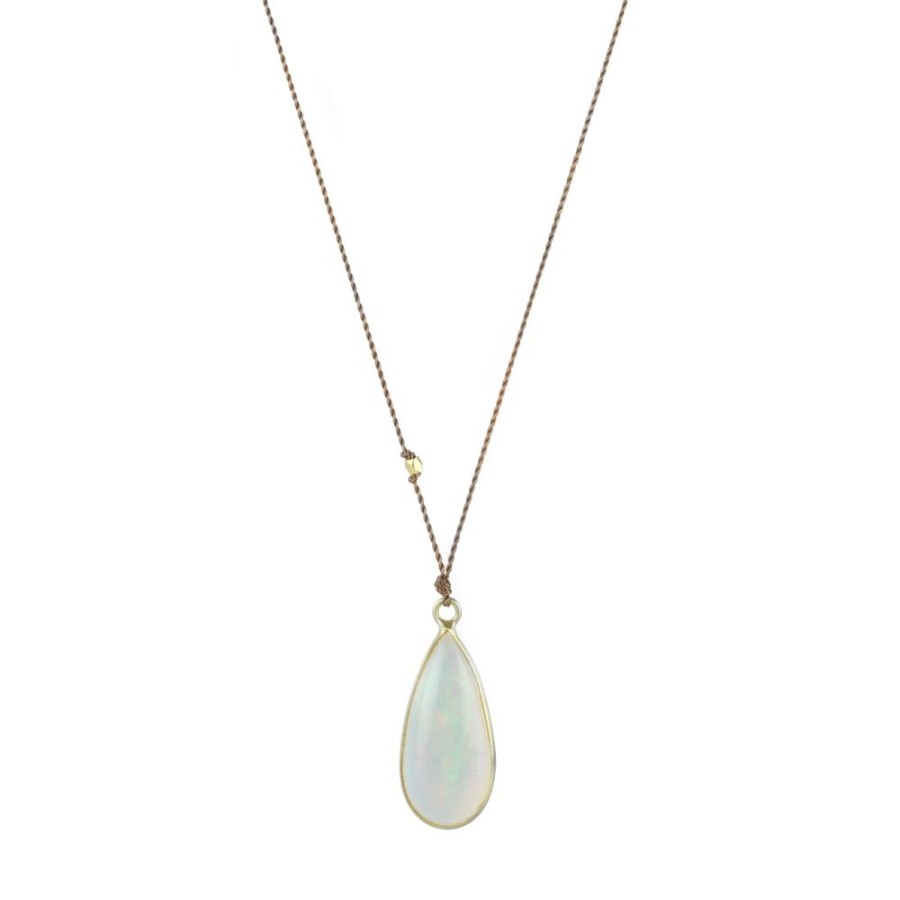 Necklaces Margaret Solow | Pear Shaped Opal Pendant Necklace