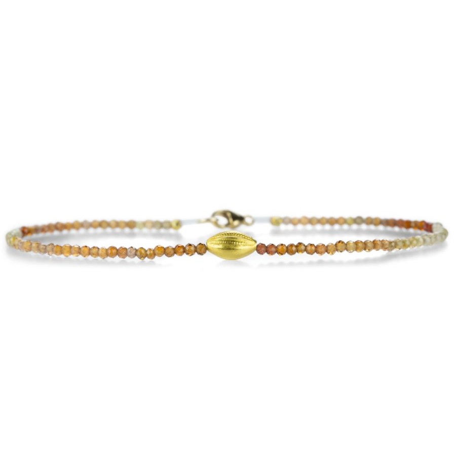 Bracelets Margaret Solow | Faceted Orange Sapphire And Gold Bead Bracelet