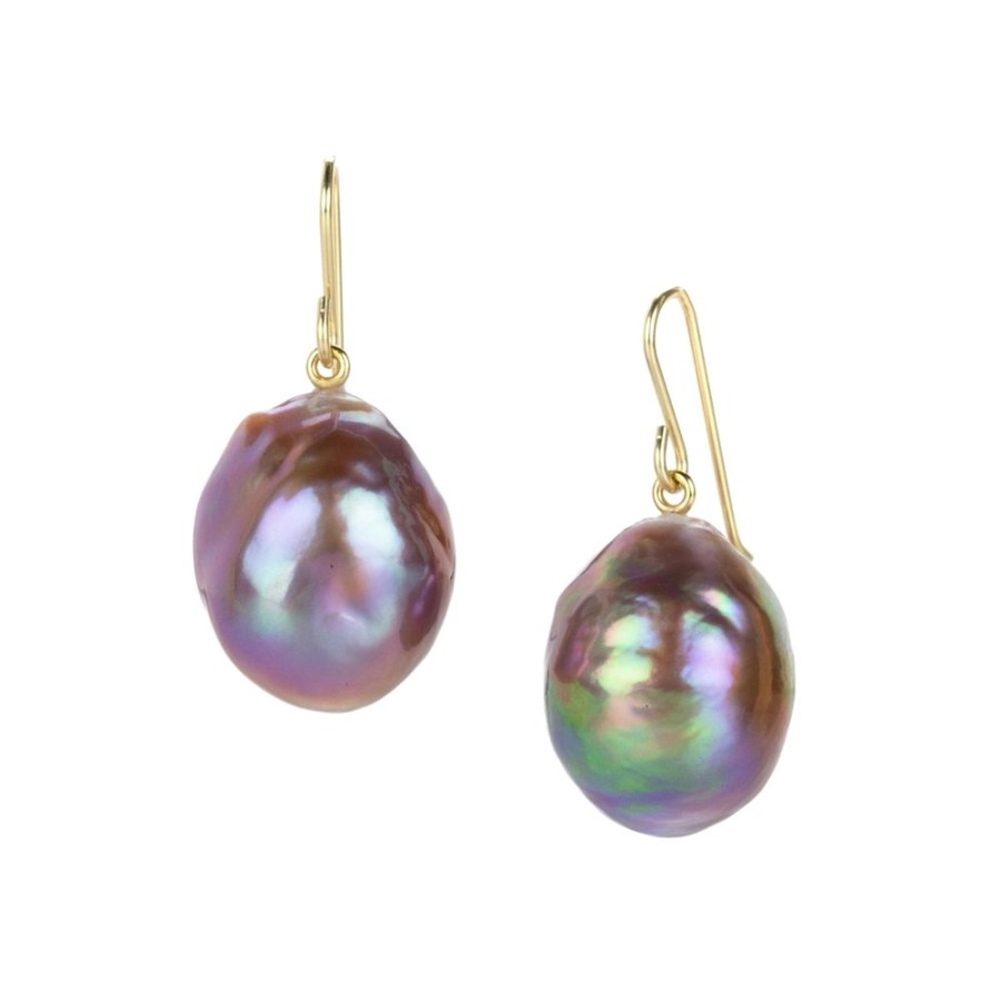 Earrings Maria Beaulieu | Metallic Purple Ombre Baroque Freshwater Earrings