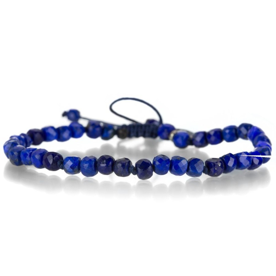 Bracelets Joseph Brooks | 5Mm Faceted Lapis Cube Bracelet