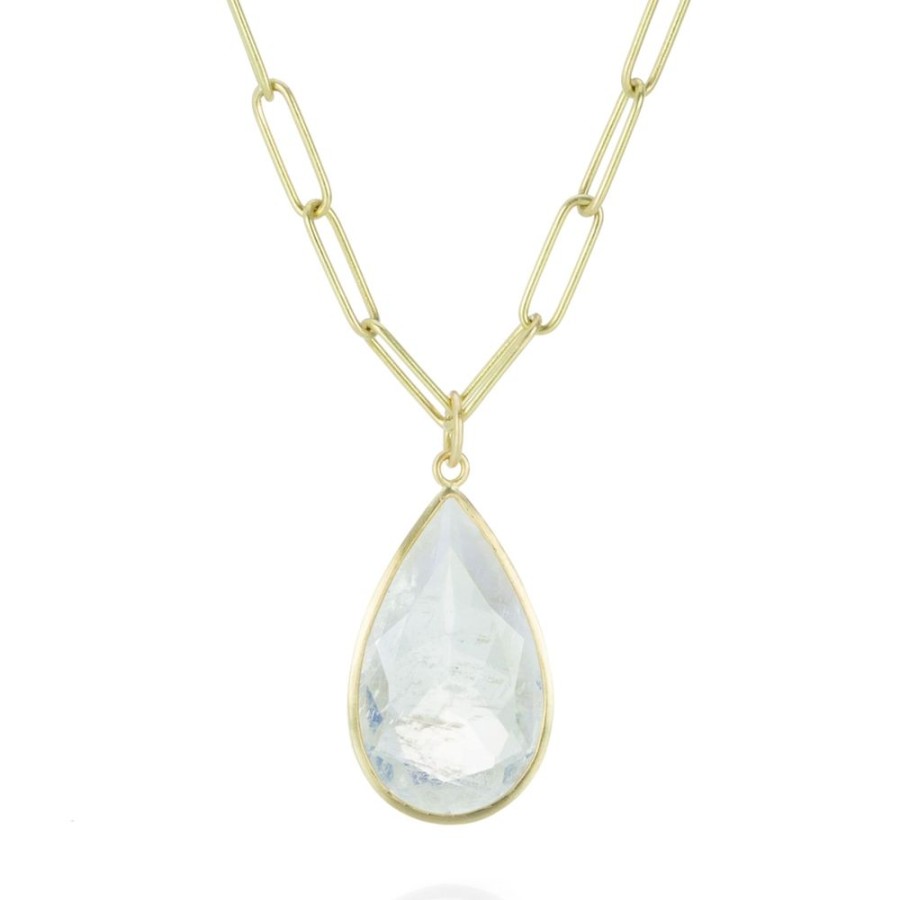 Necklaces Maria Beaulieu | Blue Faceted Moonstone Pendant (Pendant Only)