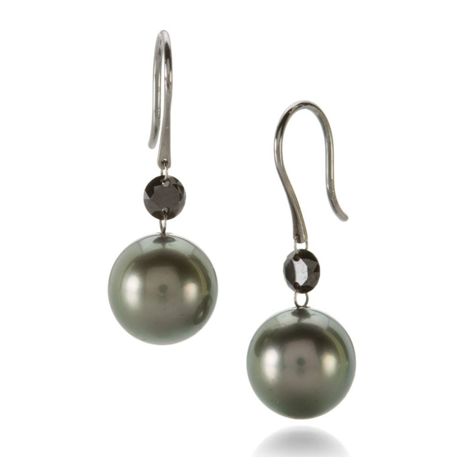 Earrings Gellner | Tahitian Pearl & Black Diamond Earrings