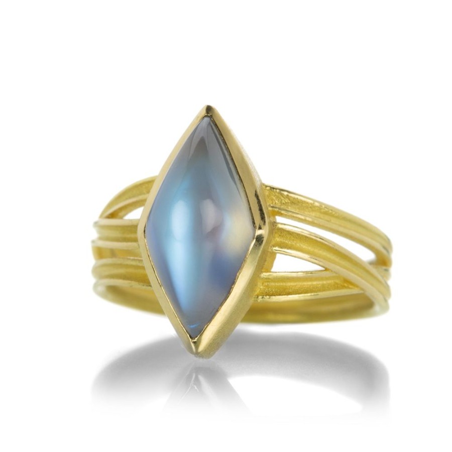 Rings Barbara Heinrich | Kite Shaped Rainbow Moonstone Ring