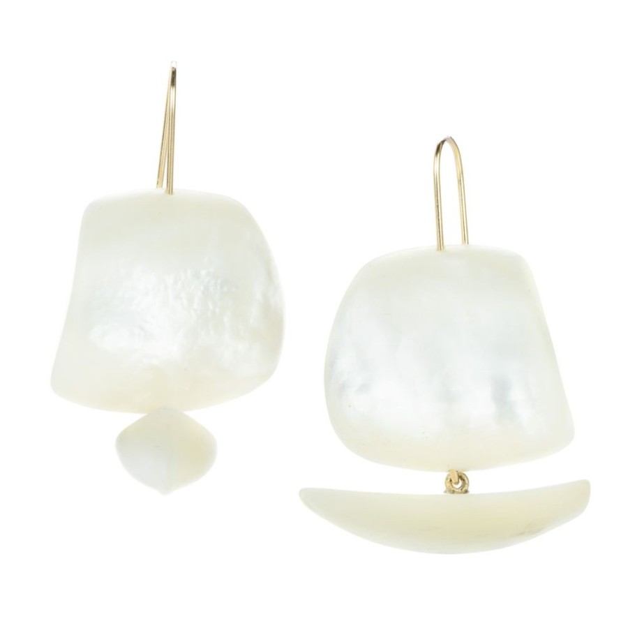 Earrings Gabriella Kiss | White Mother Of Pearl Ghost Ship Earrings