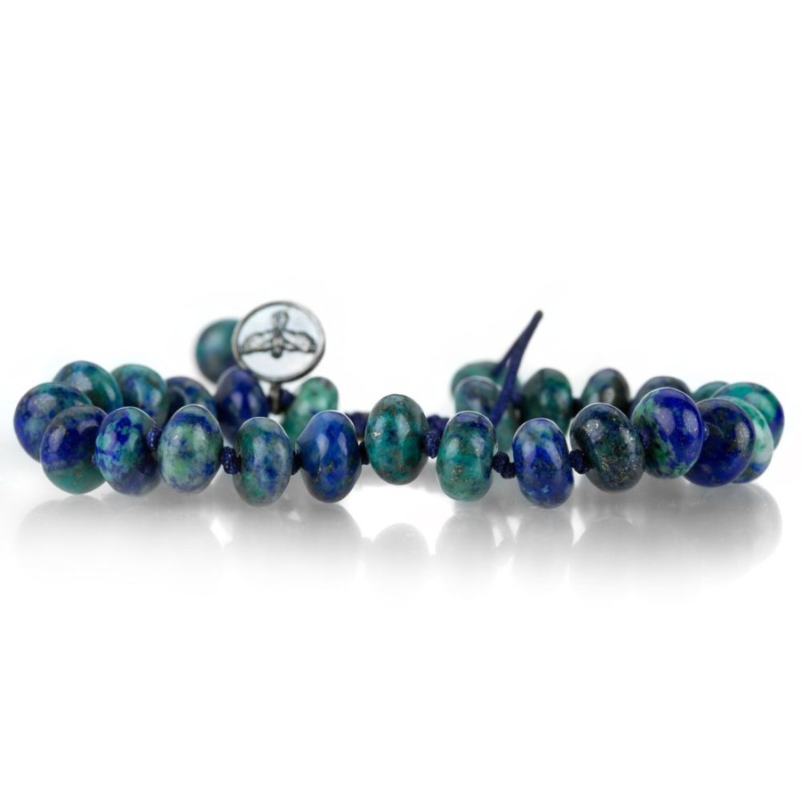 Bracelets Joseph Brooks | 8Mm Smooth Azurite And Chrysocolla Bracelet