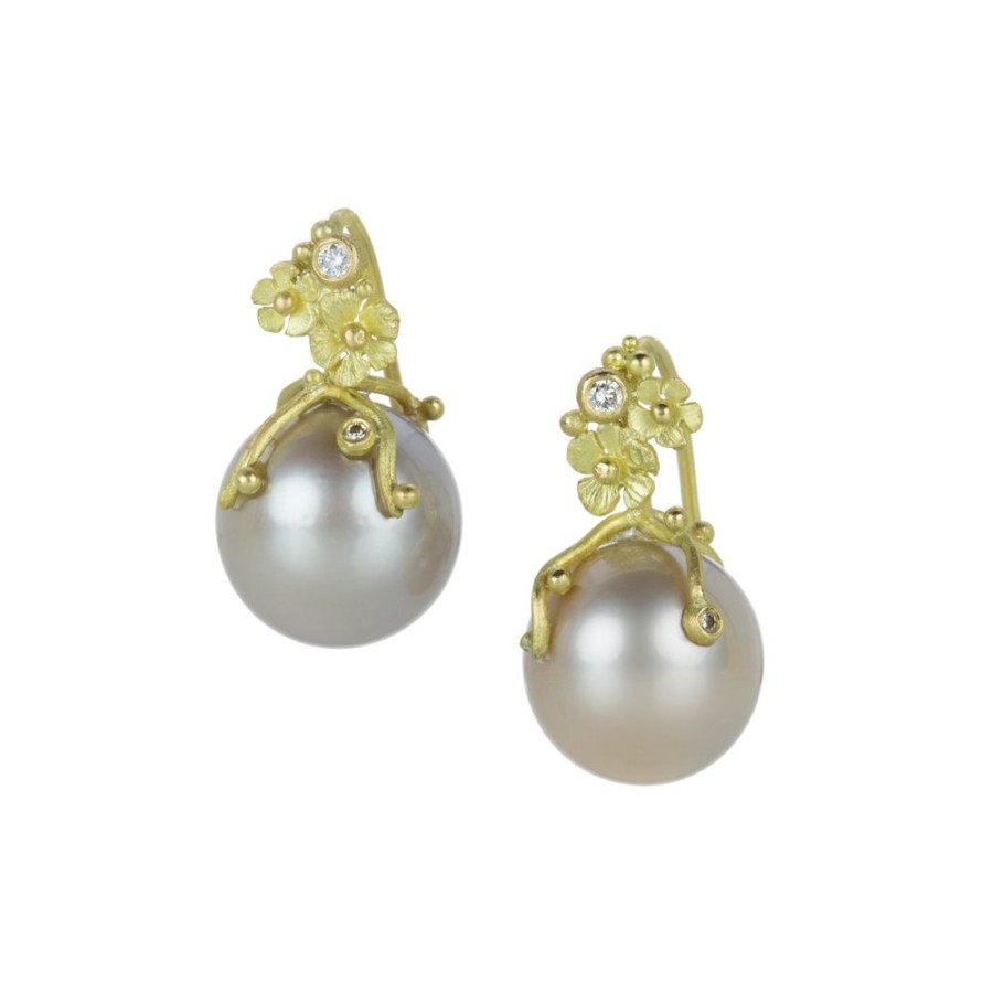 Earrings Lene Vibe | Floral Pink South Sea Pearl Earrings