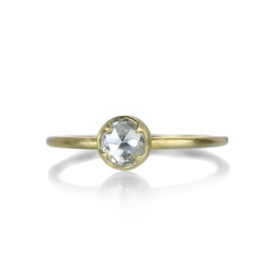 Rings Gabriella Kiss | 18K Round White Rose Cut Diamond Ring