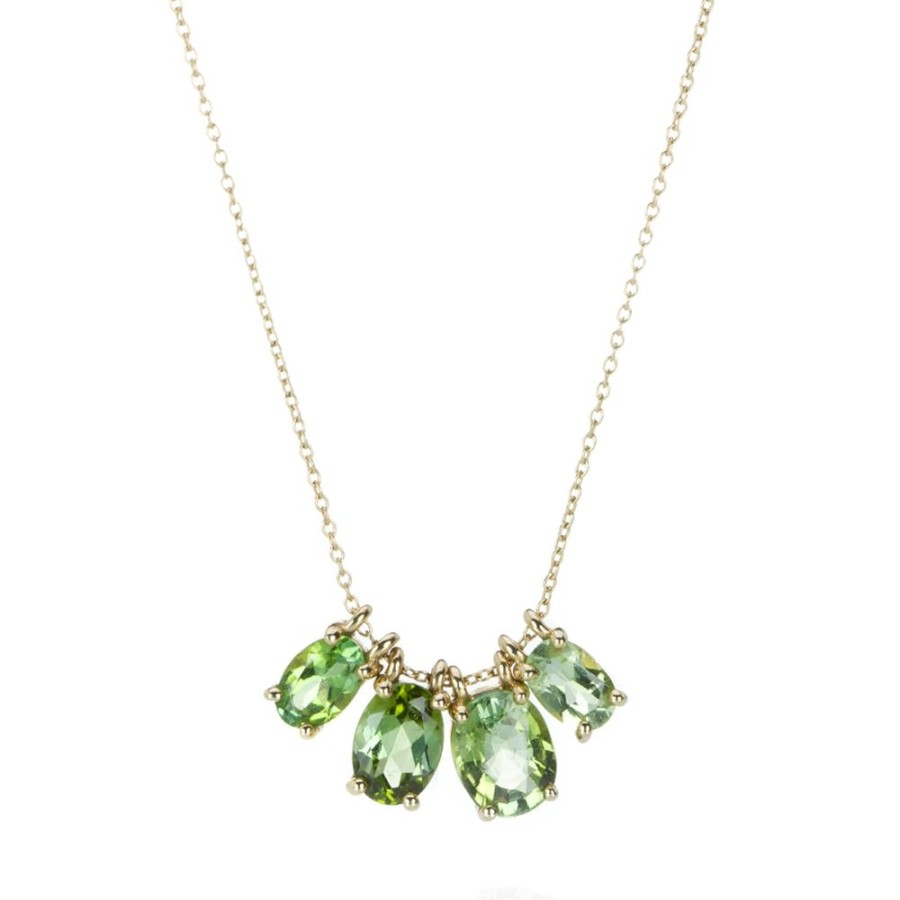 Necklaces Nicole Landaw | Oval Green Tourmaline Story Necklace