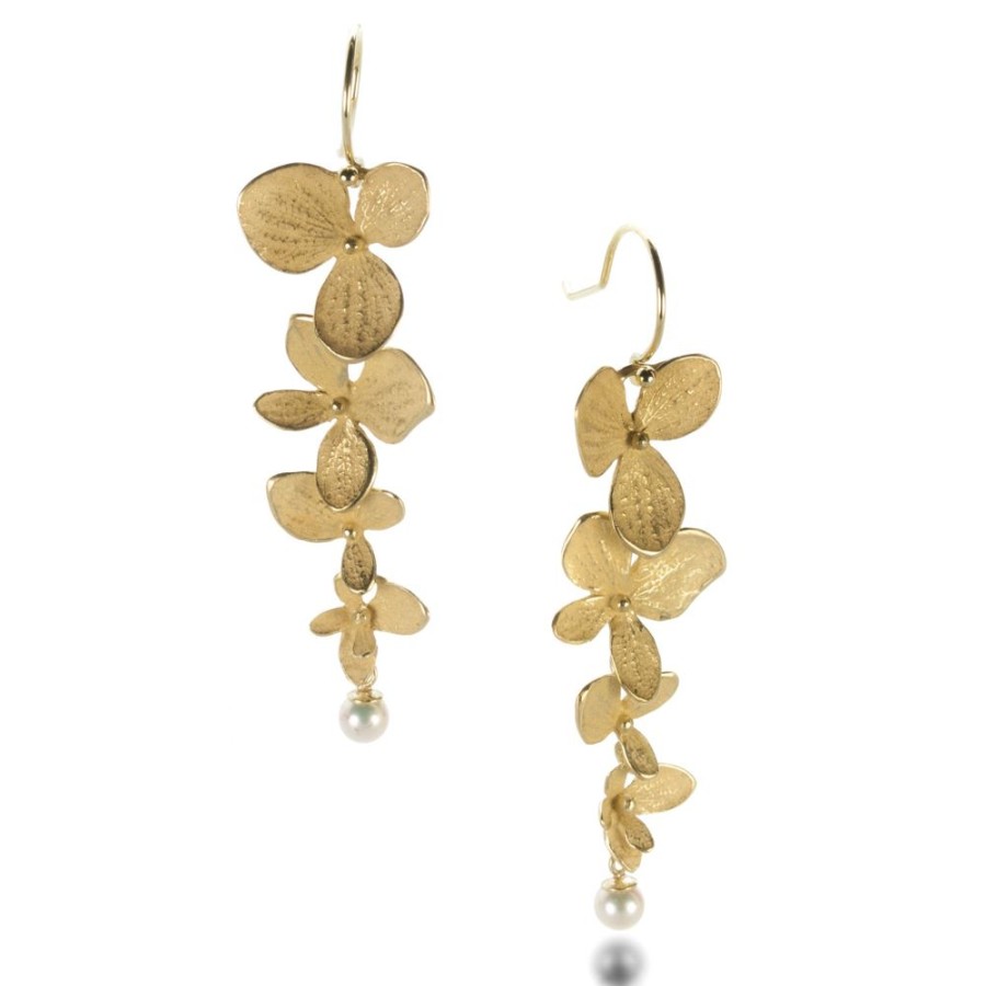 Earrings John Iversen | Four Part Hydrangea Earrings With Pearls