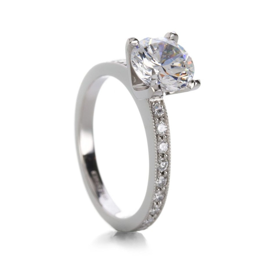 Rings Edward Burrowes | Platnium Milgrain Engagement Ring