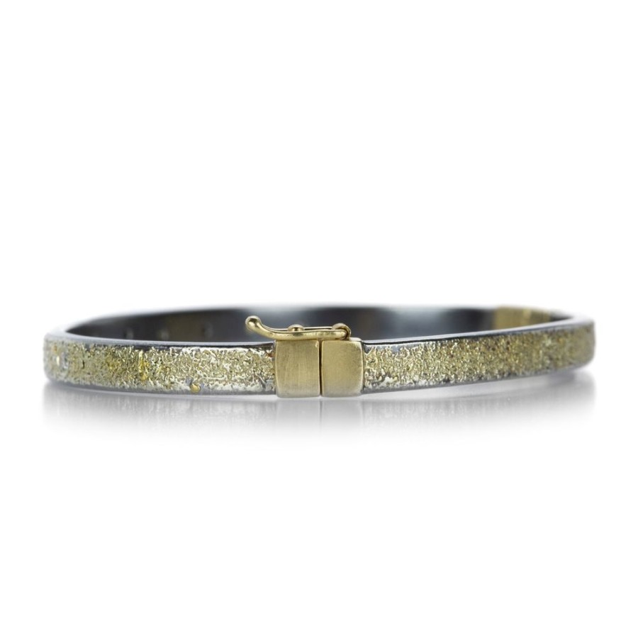 Bracelets Kate Maller | Essential Dusted Hinged Bangle With Diamonds