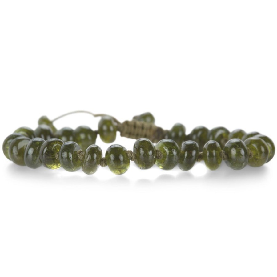 Bracelets Joseph Brooks | Smooth 8Mm Green Apatite Macrame Bracelet