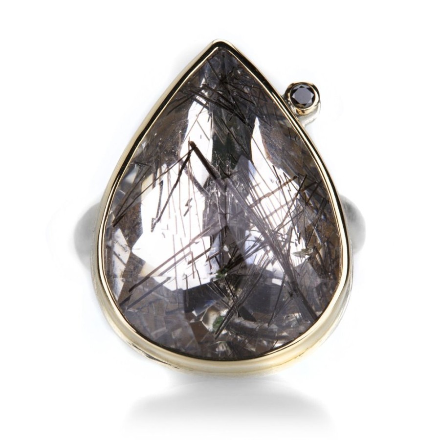 Rings Jamie Joseph | Teardrop Tourmalinated Quartz Ring