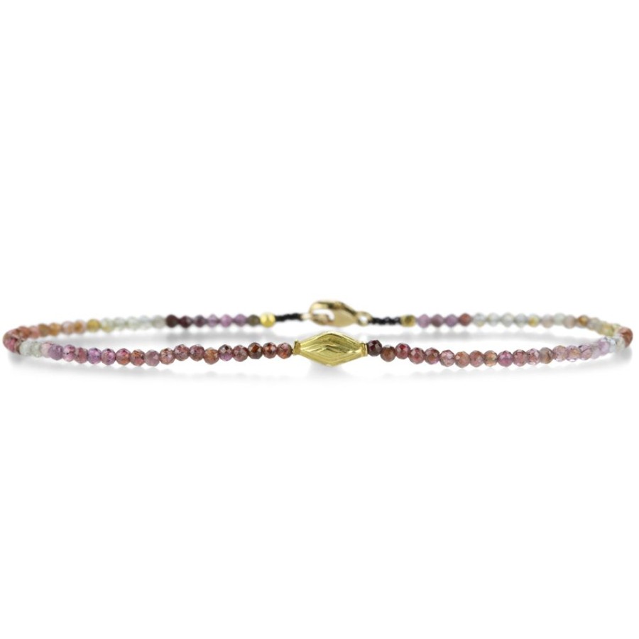 Bracelets Margaret Solow | Faceted Red Sapphire And Gold Beaded Bracelet