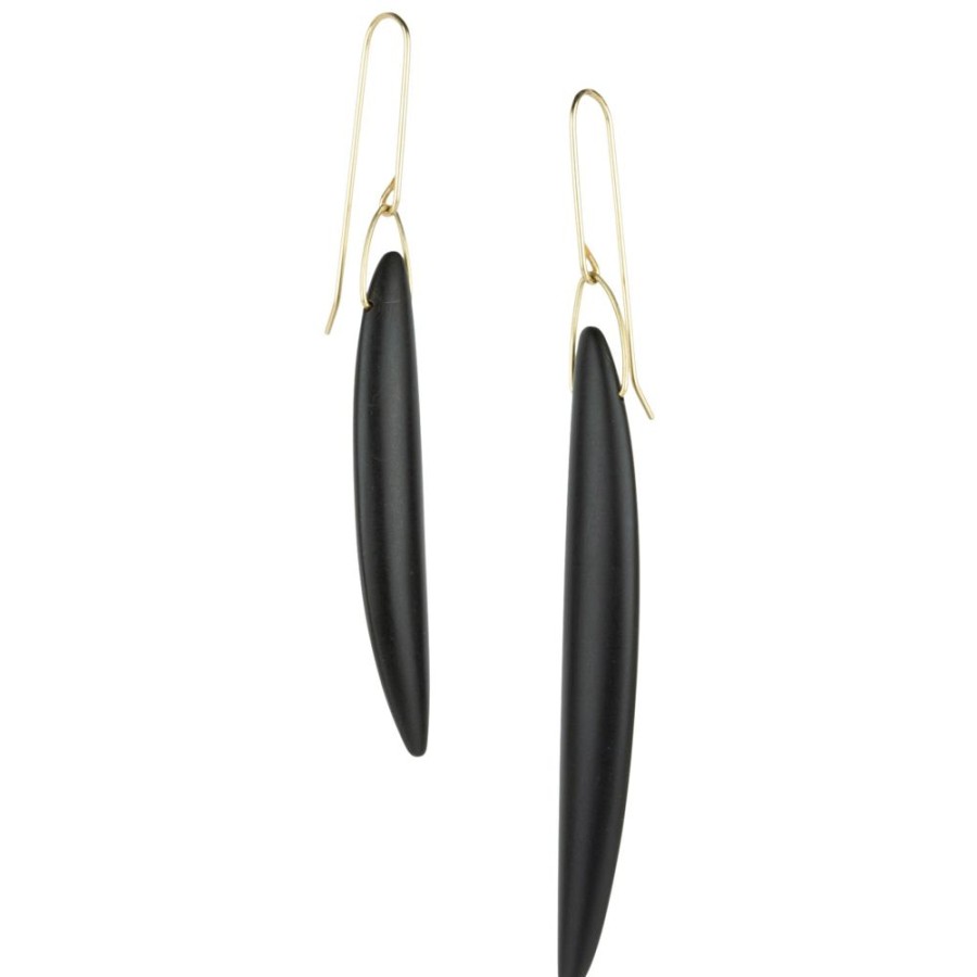 Earrings Gabriella Kiss | Black Jade Bean Earrings