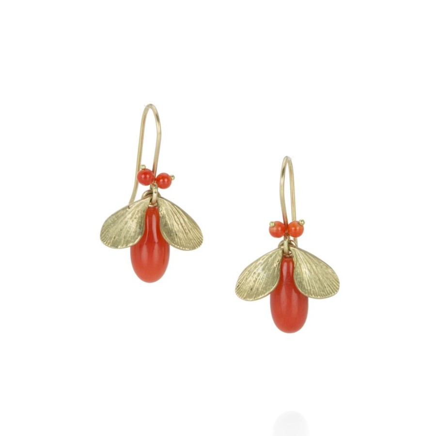 Earrings Annette Ferdinandsen | Coral Jeweled Bug Drop Earrings