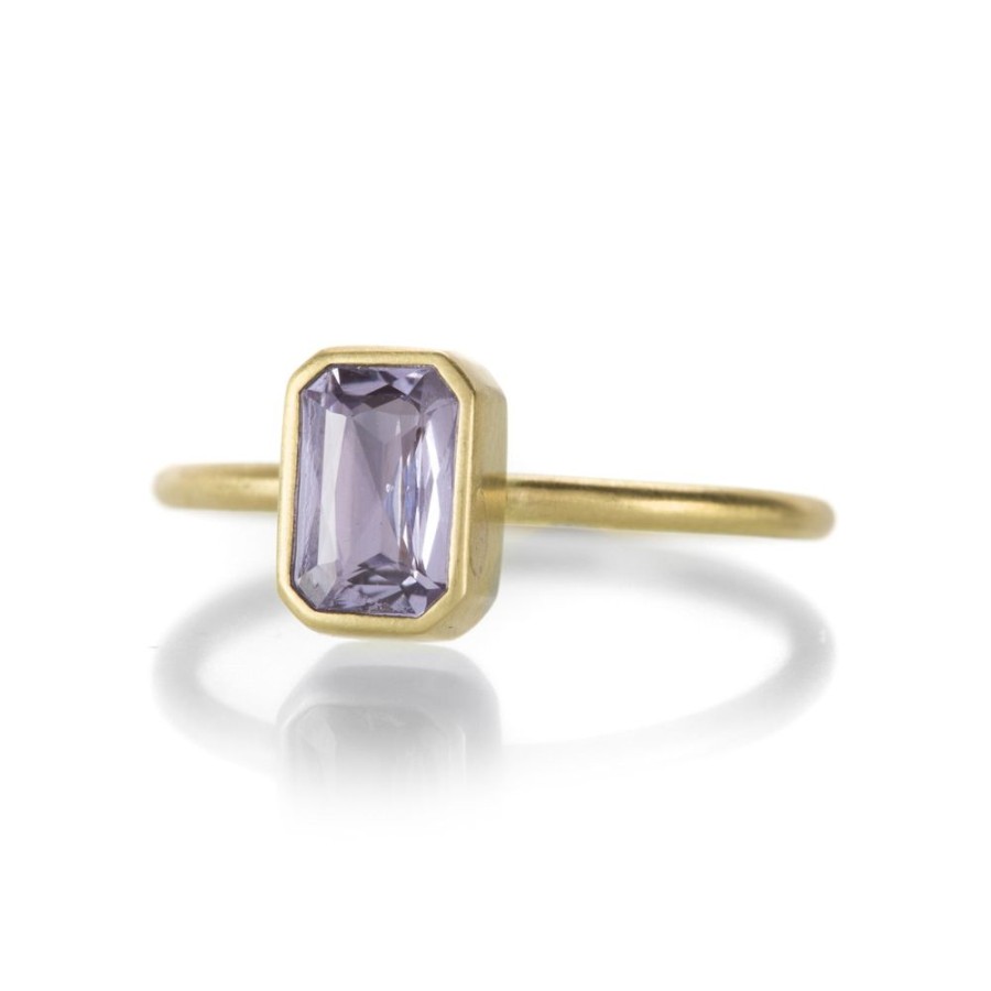 Rings Gabriella Kiss | Pale Blue Emerald Cut Sapphire Ring