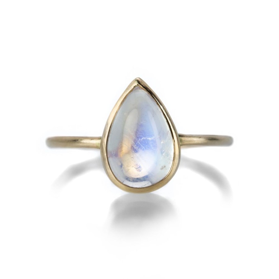 Rings Margaret Solow | Rainbow Moonstone Teardrop Ring