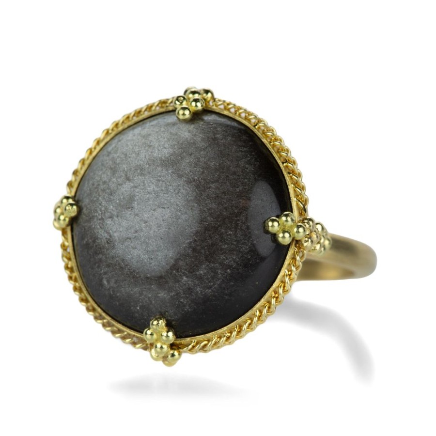 Rings Amali | Round Obsidian Ring