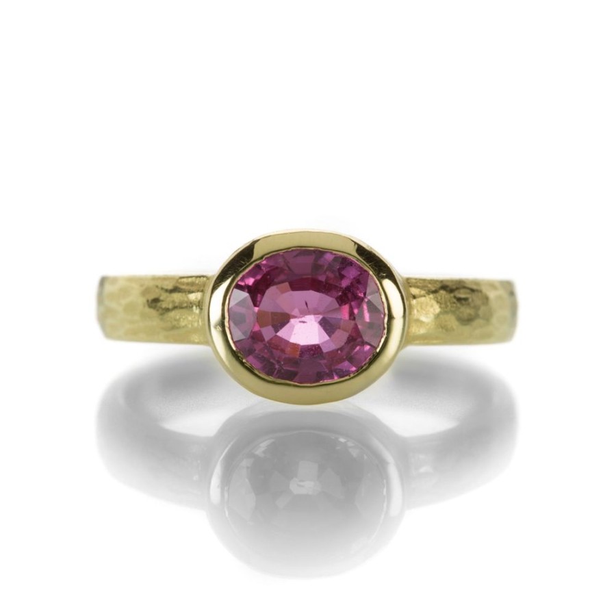 Rings Barbara Heinrich | Carved Band Ring With Pink Sapphire