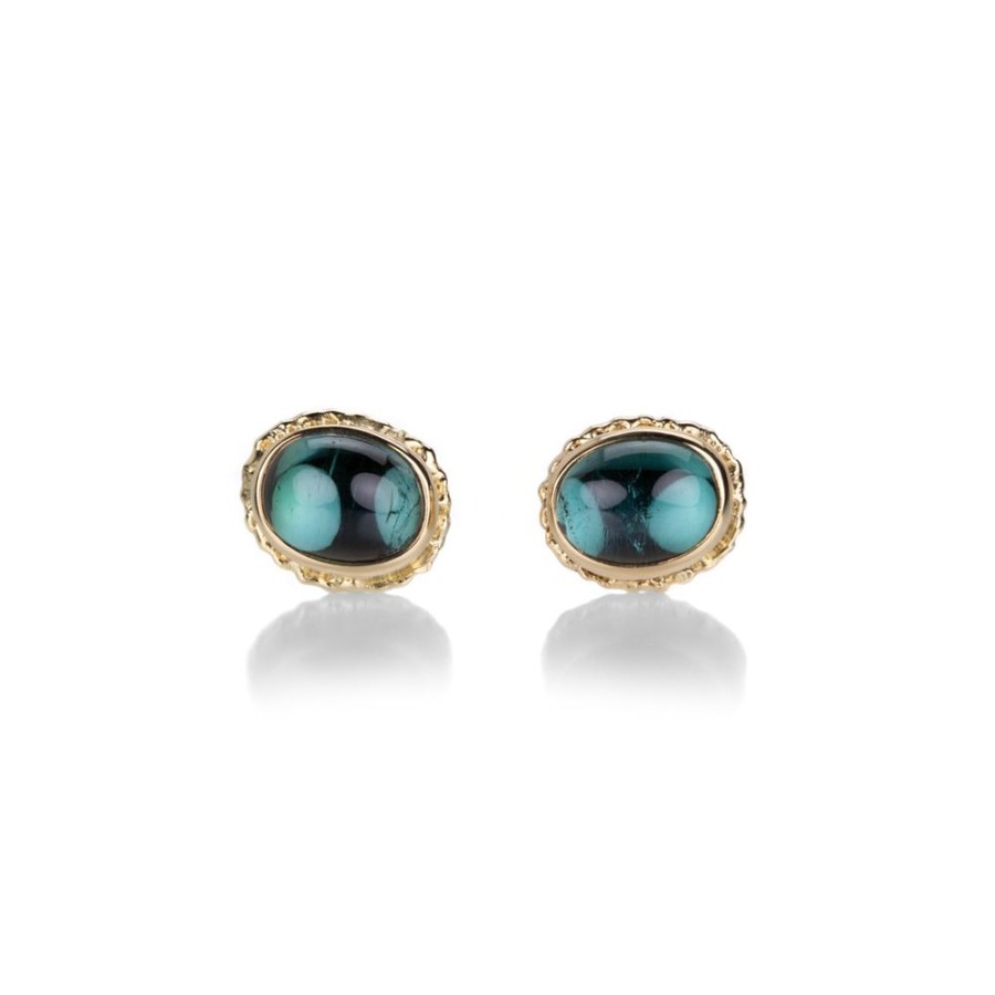 Earrings Jamie Joseph | Oval Smooth Indicolite Studs