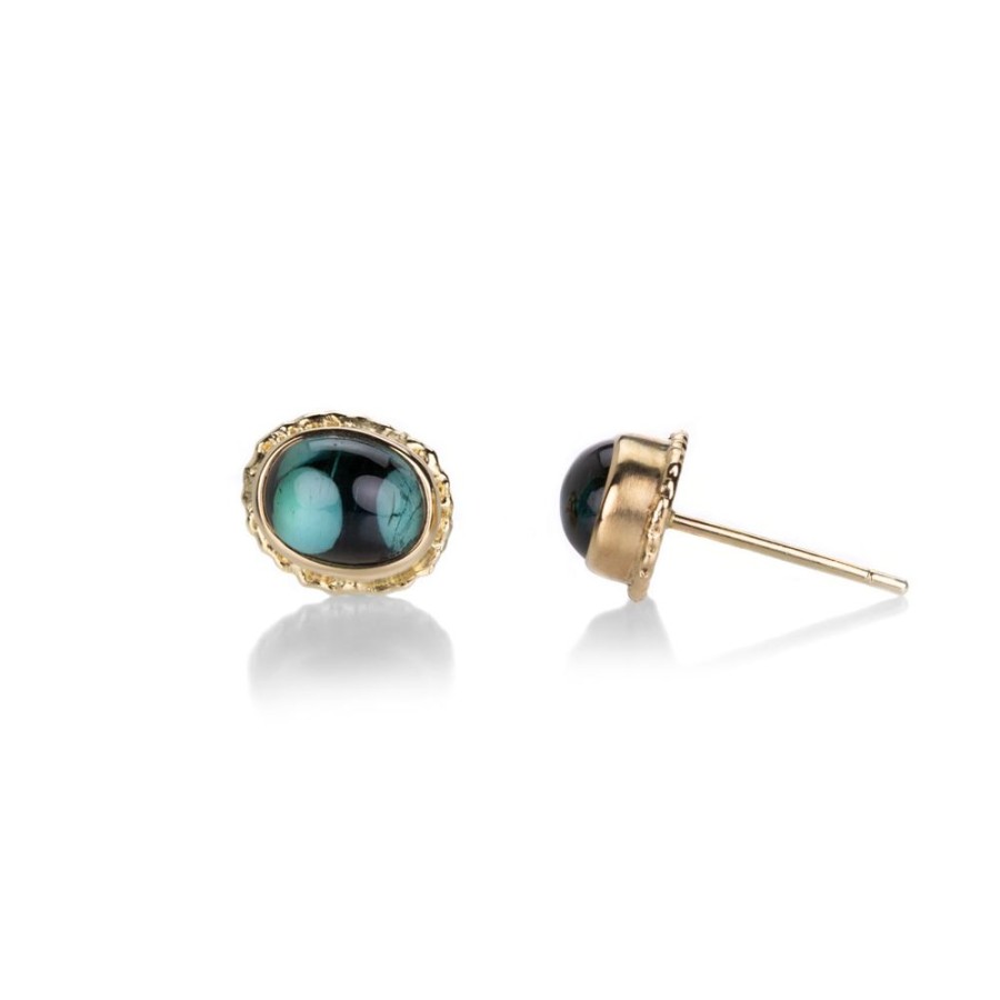 Earrings Jamie Joseph | Oval Smooth Indicolite Studs