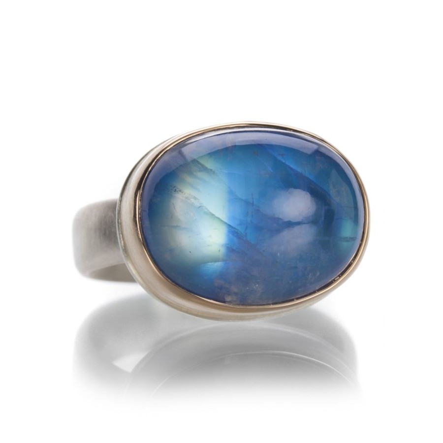 Rings Jamie Joseph | Oval Smooth Rainbow Moonstone Ring