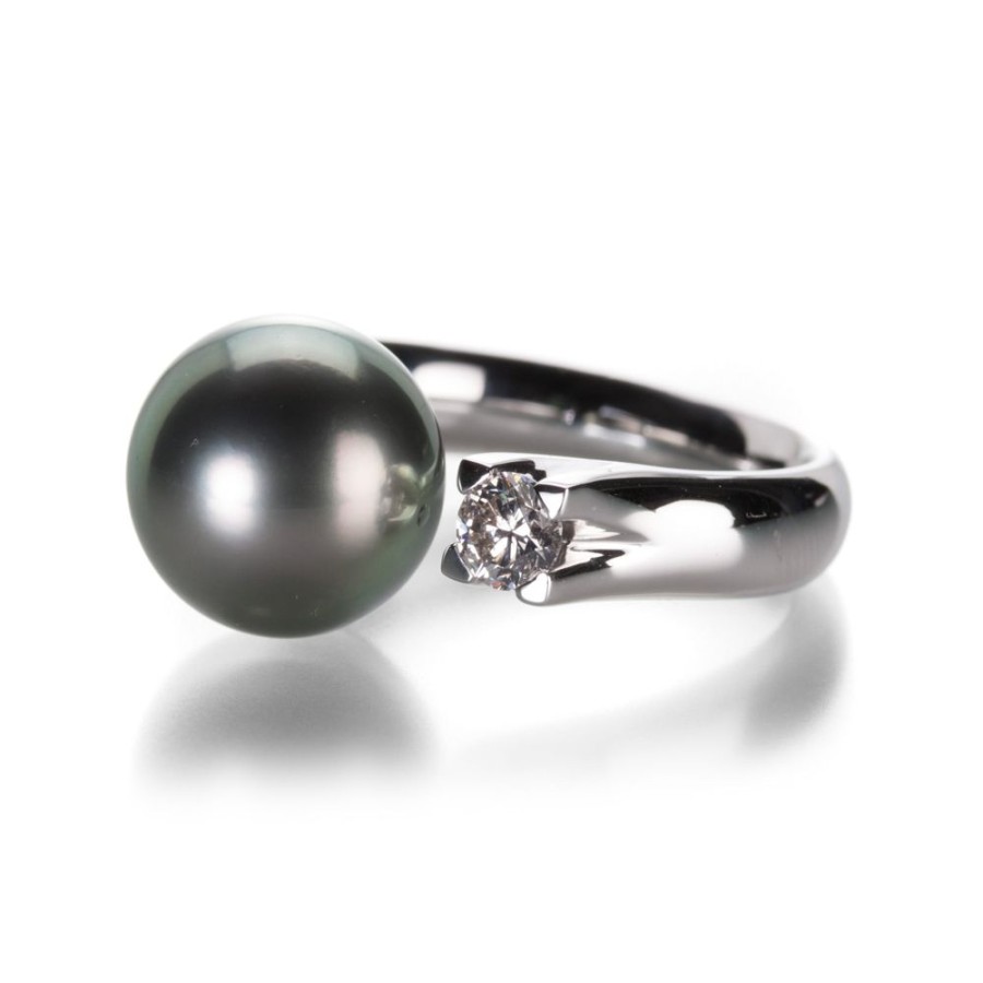 Rings Gellner | Tahitian Pearl And White Diamond Ring