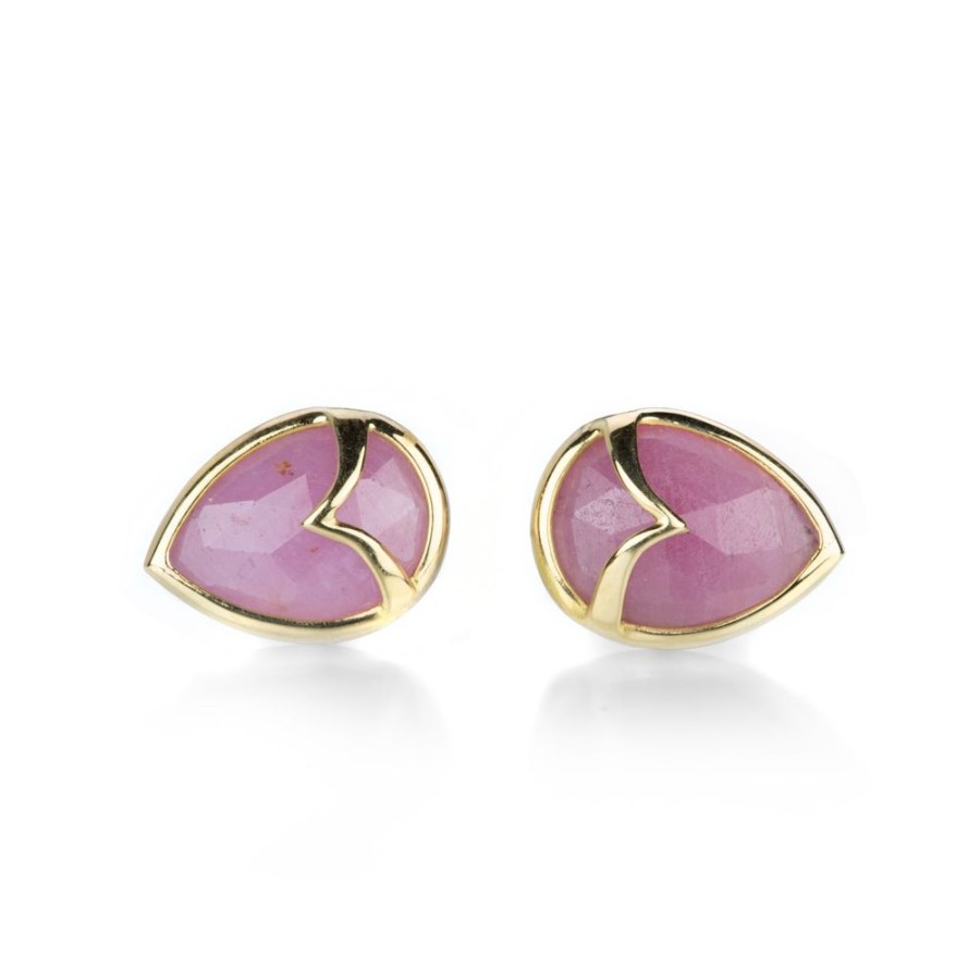 Earrings Rachel Atherley | Pink Sapphire Owl Studs