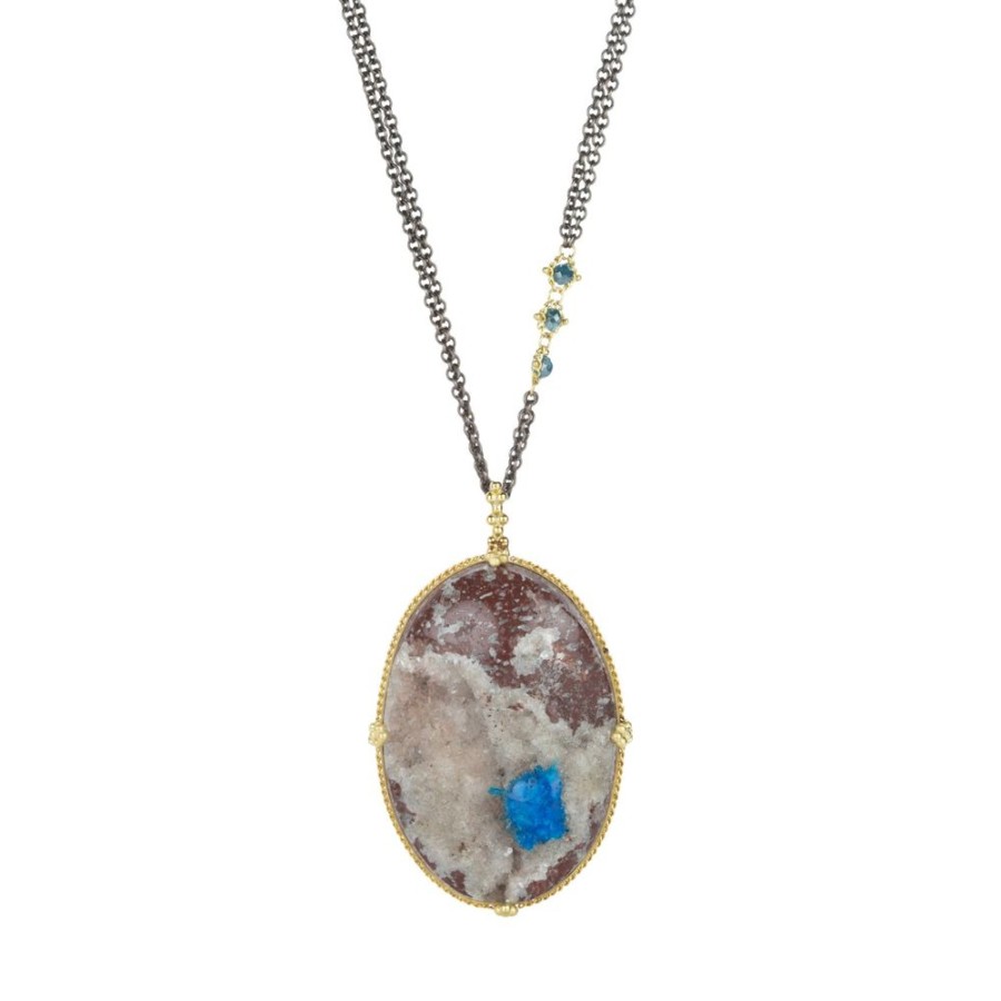 Necklaces Amali | Cavansite Wtih Blue Quartz Pendant Necklace