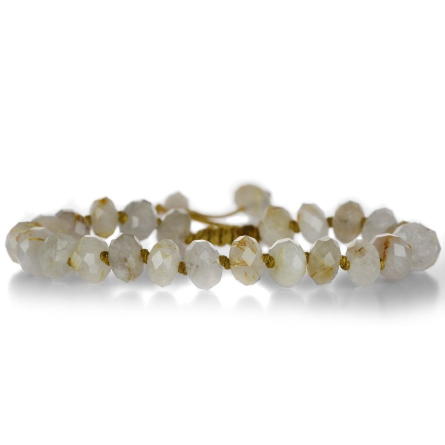 Bracelets Joseph Brooks | Faceted 8Mm Gold Rutile Quartz Beaded Bracelet