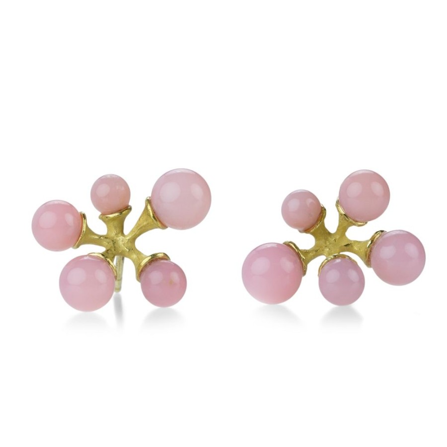 Earrings John Iversen | Micro Jacks Earrings With Pink Opal