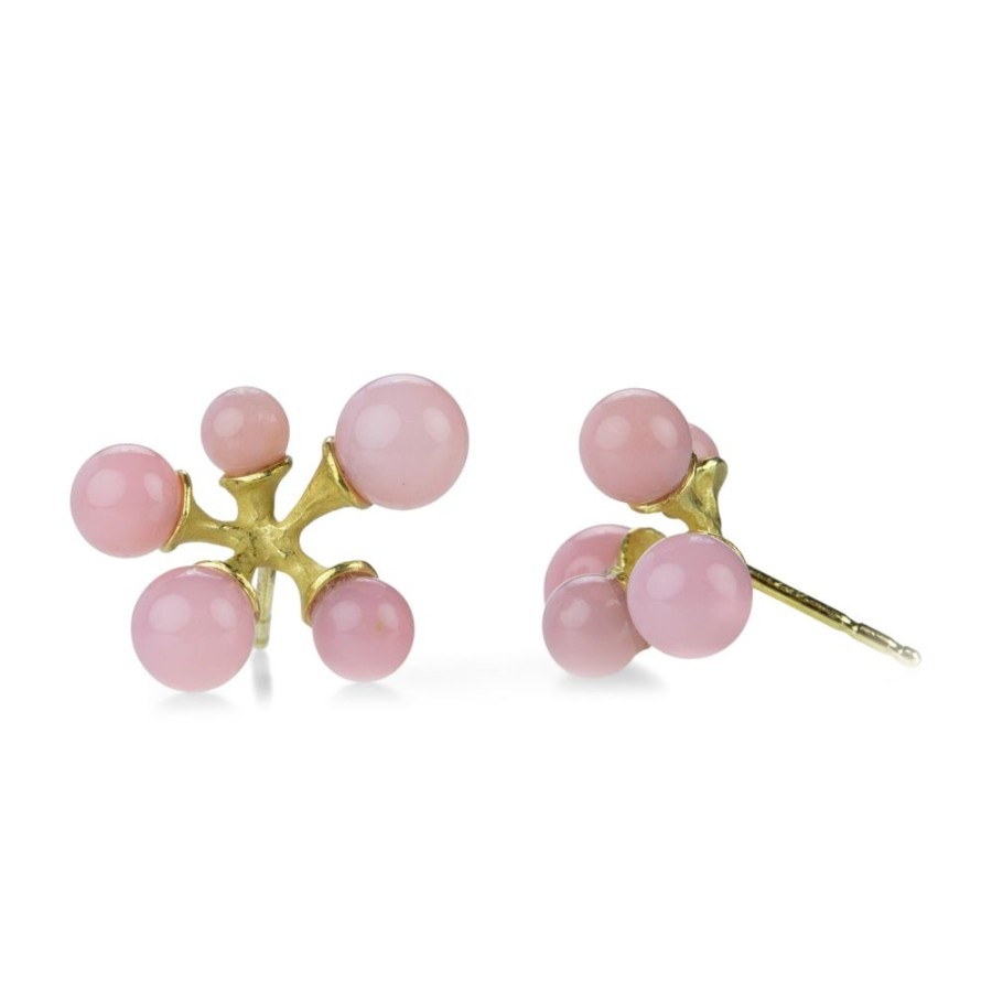 Earrings John Iversen | Micro Jacks Earrings With Pink Opal