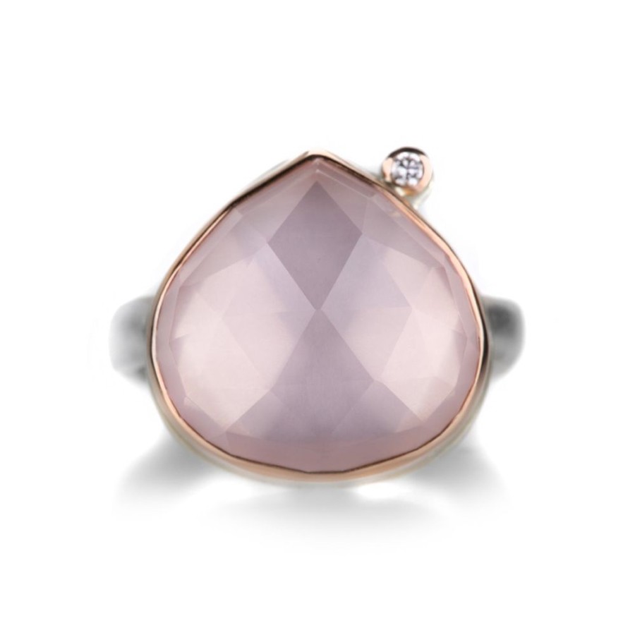 Rings Jamie Joseph | Lotus Rose Cut Rose Quartz Ring