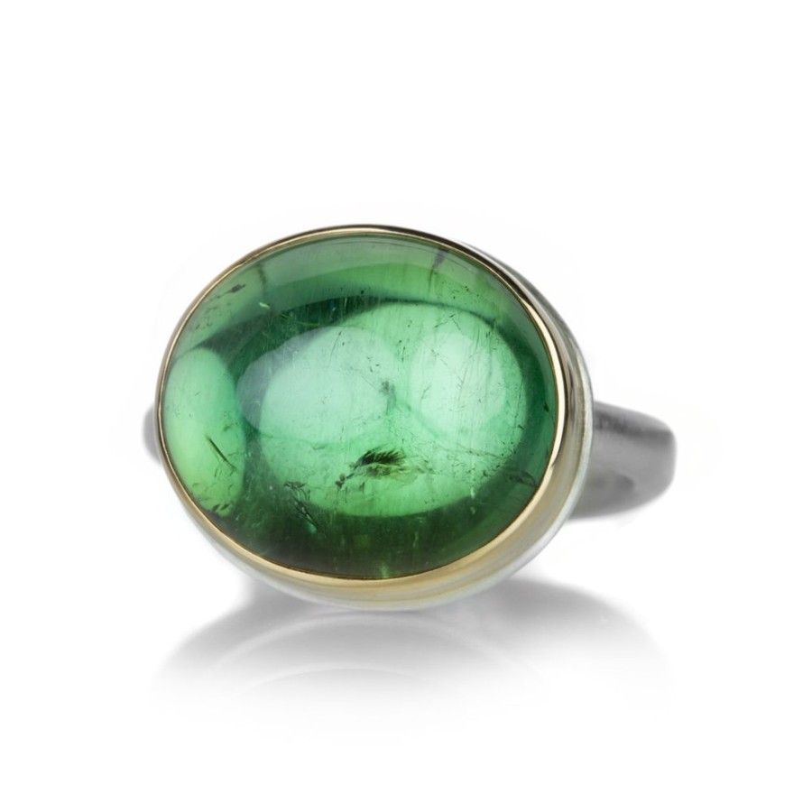 Rings Jamie Joseph | Oval Horizontal Green Tourmaline Ring