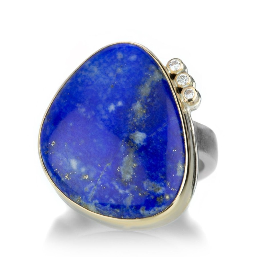 Rings Jamie Joseph | Triangular Lapis Ring With Diamonds