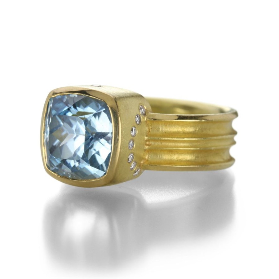 Rings Barbara Heinrich | Double Curve Band Aquamarine Ring