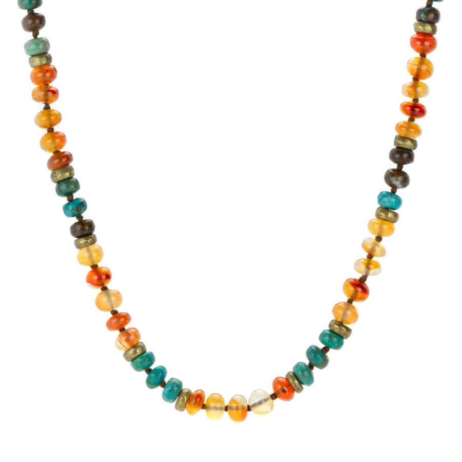 Necklaces Joseph Brooks | Carnelian And Chrysocolla Necklace - 18"