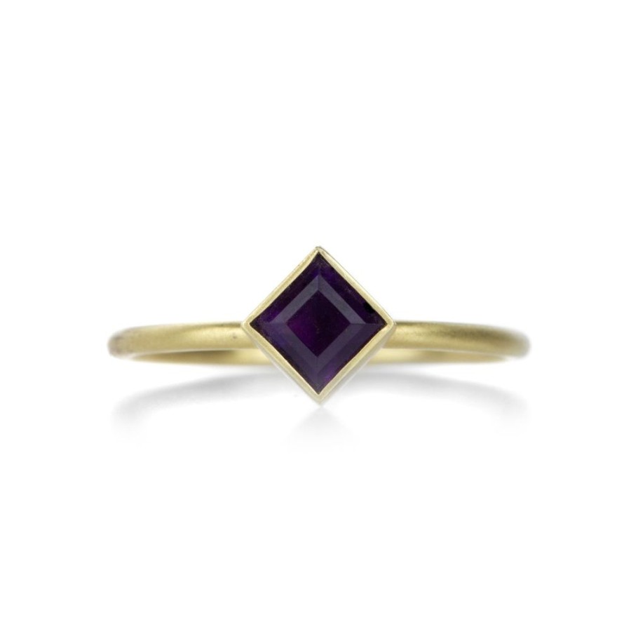 Rings Gabriella Kiss | 18K Square Amethyst Ring