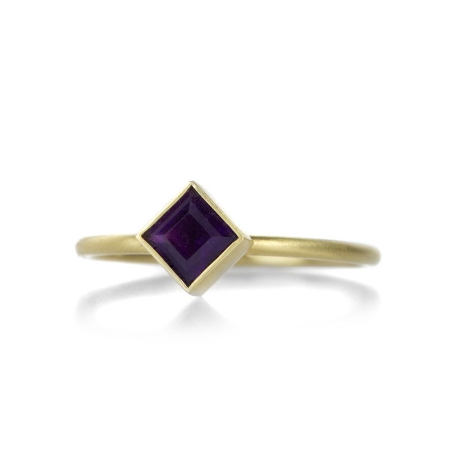 Rings Gabriella Kiss | 18K Square Amethyst Ring