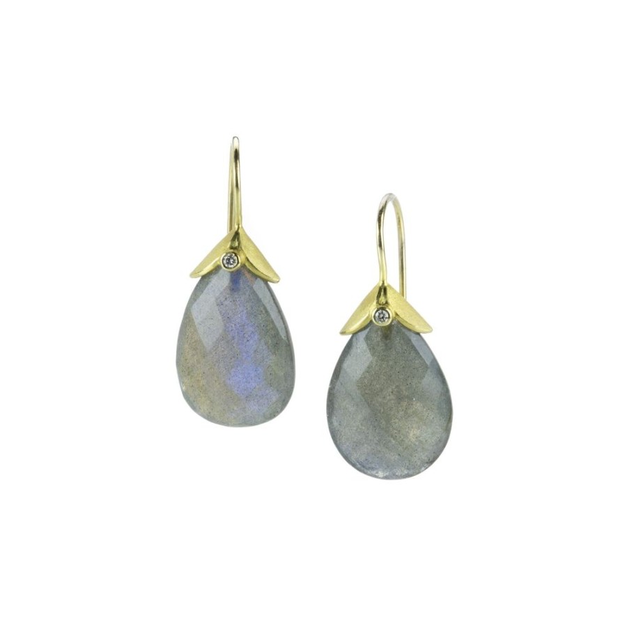 Earrings Barbara Heinrich | Faceted Pear Shaped Labradorite Earrings