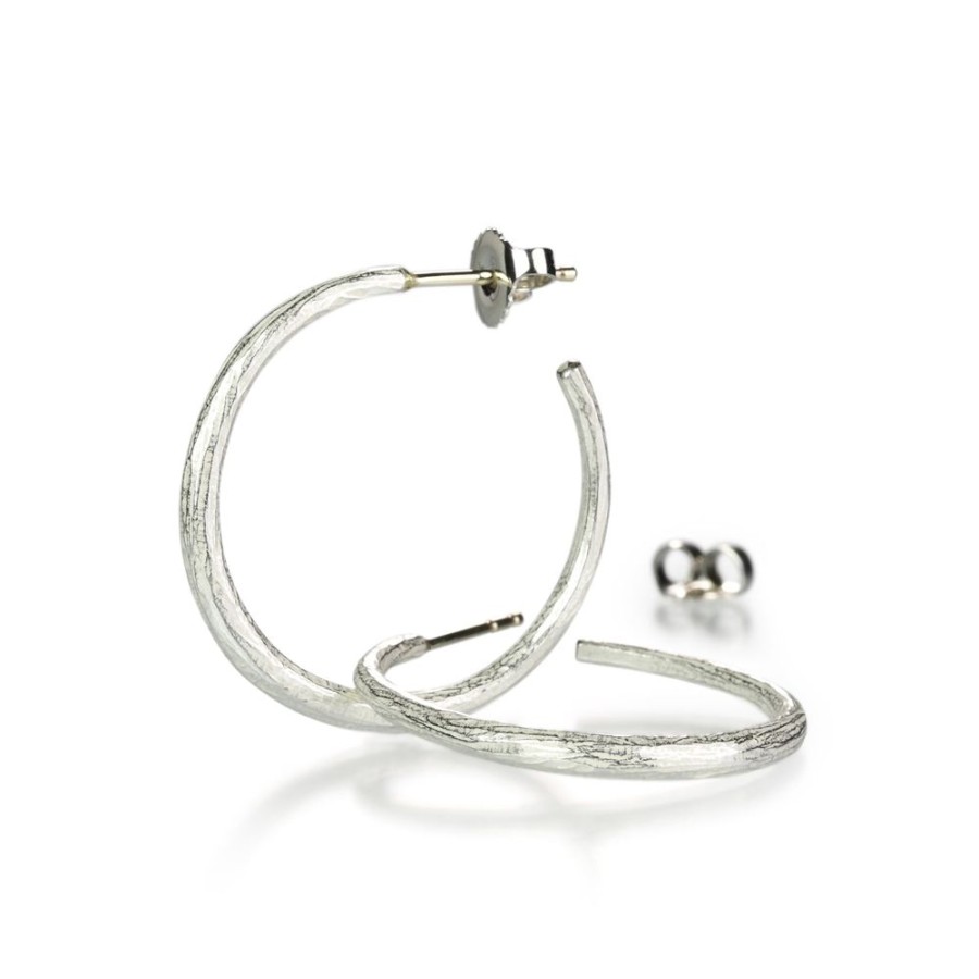 Earrings John Iversen | Medium Sterling Silver Hoop Earrings