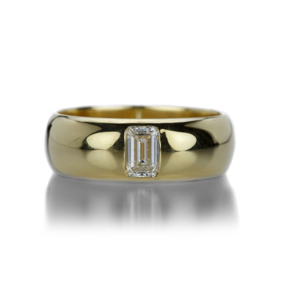 Rings Diana Mitchell | 18K Emerald Cut Diamond Band