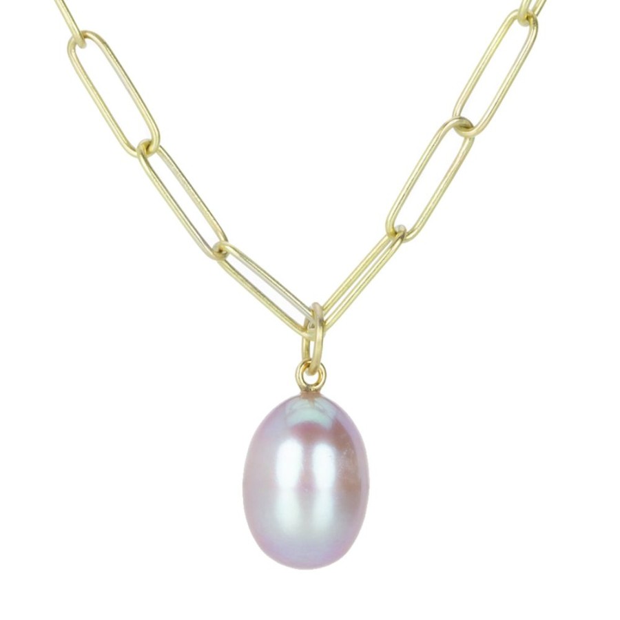 Necklaces Maria Beaulieu | Purple Pink Ombre Pearl Pendant (Pendant Only)