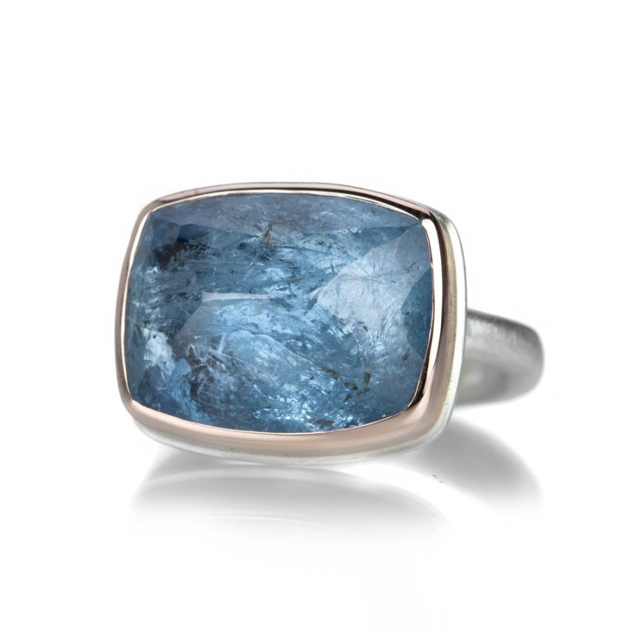 Rings Jamie Joseph | Small Rectangular Inverted Aquamarine Ring