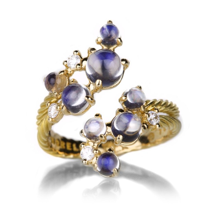 Rings Paul Morelli | Yellow Gold And Moonstone Bubble Bypass Ring